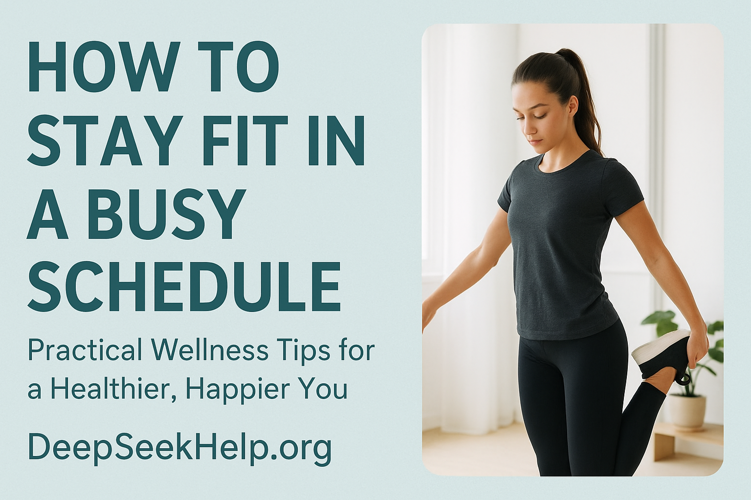 Busy person staying fit with simple daily routine
